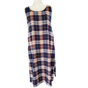 Chris & Carol Dress Plaid Sleeveless A-Line w/Pockets Size Medium NWT